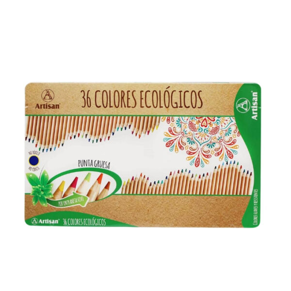 colores ecologicos Artisan caja metálica x 36