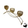 Candelabro Decorativo de Cristal y Dorado con Diseño Flor - Imagen 2