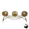 Candelabro Decorativo de Cristal y Dorado con Diseño Flor - Imagen 3