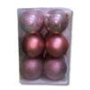 Set de Esferas Navideñas 10 cm x 12 piezas - Palo Rosa Lisas, Opacas y Escarchadas - Imagen 3