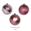 Set de Esferas Navideñas 10 cm x 12 piezas - Palo Rosa Lisas, Opacas y Escarchadas - Imagen 2