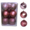 Set de Esferas Navideñas 10 cm x 12 piezas - Palo Rosa Lisas, Opacas y Escarchadas