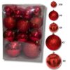 Set de Esferas Navideñas 38 Piezas - Rojo Liso y Escarchado