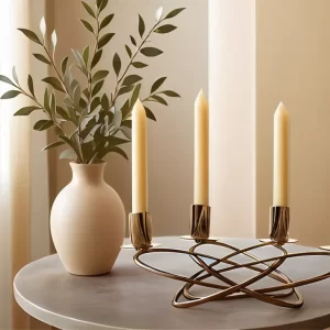 Candelabro Espiral Dorada