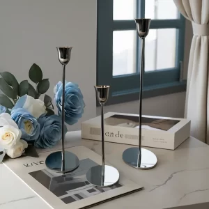 Candelabros Plateados Elegance x3