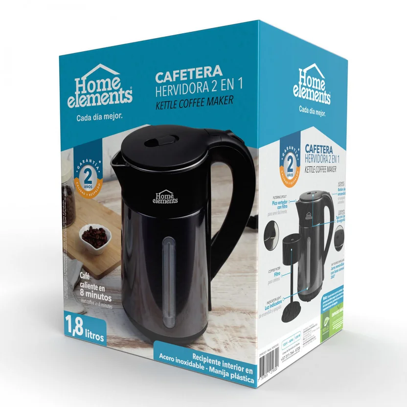 Cafetera Hervidora 2 en 1 Home Elements 1.8L - Imagen 4